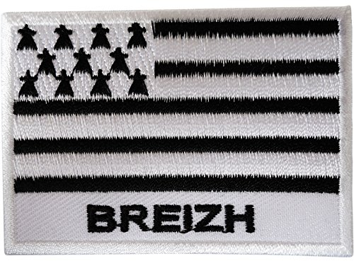 ELLU Breizh Drapeau Bretagne Patch Thermocollant Brodé Patch 6.9cm x 4.8cm 1PC