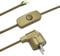 Zuleitung mit Stecker und Schalter 2 Meter Gold Anschlusskabel Netzkabel Stromkabel mit Schnurzwischenschalter und Winkelstecker 3x0,75qmm 250V G Länge 2000mm