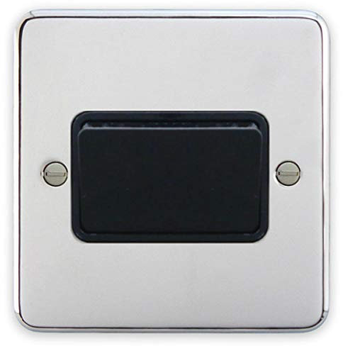 Deta 1949CHB Fan Isolator Switch TP Polished Chrome/Black Insert