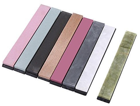 Ensemble de 8 Pierres à aiguiser pour Couteau à aiguiser avec Base, 240-10000 Grain; 240#, 400#, 800#, 1000#, 3000#, 5000#, 8000#, 10000#