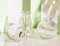 3 vases en verre ambre - 9.5 cm