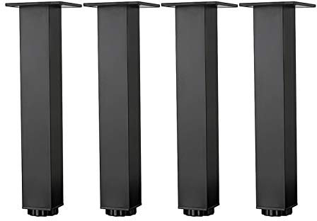 Pieds de Meubles en Alliage D'aluminium Réglables en Hauteur,Pieds de Table Basse de Canapé,Pieds D'armoire de Salle de Bain de Lavabo,5-40cm,Noir Mat,avec Vis,4 Pièces (30cm/11.8in)