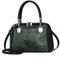 NICOLE & DORIS Retro Handtasche für Frauen Schultertaschen Klassische Krokodil Umhängetasche PU Leder Henkeltasche Shopper Tasche Grün A