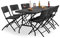 VonHaus Garden Dining Set – 6ft Rattan Effect Folding Table & Chairs – 6 Seater Dining Set - Durable Weatherproof Powder Coated Steel Frame – Outdoor Garden Furniture for Patio Decking Balcony - Grey