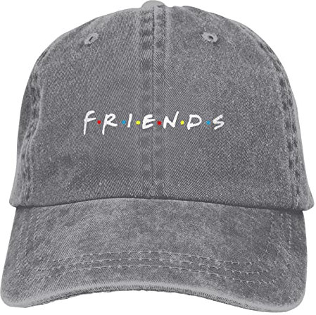 Friends Vintage Washed Baseball Cap für Männer und Frauen Outdoor Einstellbare Denim Dad Hat, grau, Einheitsgröße