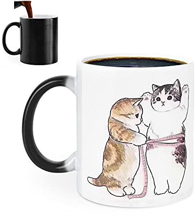 ANGANGAN Tasse à café Tasse Magique, Mug effet thermique Mugs Change De Couleur en Fonction De La Température du Liquide (Chat
