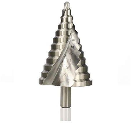 Taladro de paso de carpintería Del agujero del metal abridor HSS redonda caña Paso Taladro Núcleo Broca Broca Paso 1pc 6-60mm espiral Groove Madera (Color : 1pc 6 60mm)