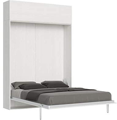 Doppelbett Kentaro Weiß Esche mit Hängeschrank