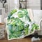 Homewish Tropische Sherpa Decke, Baumbett Decke 150X200 Grüne Pflanze Palmblätter Sherpa Decke Dschungel Botanisches Blatt Fuzzy Flanell Decke für Kinder Erwachsene Raum Dekor