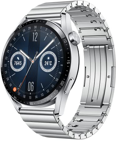 HUAWEI Watch GT 3 46mm Smartwatch, Lange Akkulaufzeit, ganztägige SpO2-Überwachung, KI-Lauftrainer, genaue Herzfrequenzüberwachung, 100+ Trainingsmodi,Deutsche Version, Edelstahl