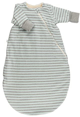 Popolini Winter Baby Schlafsack Vario Interlock/Teddyplüsch (Grau/Hellblau, S (70cm))