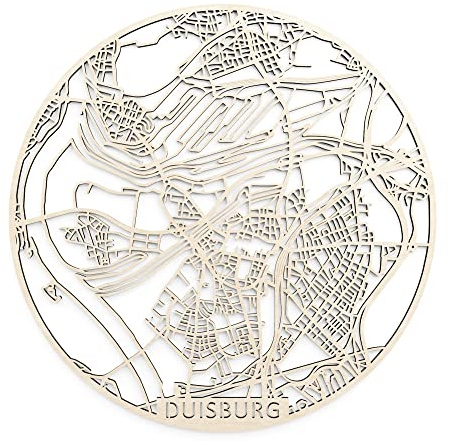 Papurino Stadtplan aus Holz, Duisburg