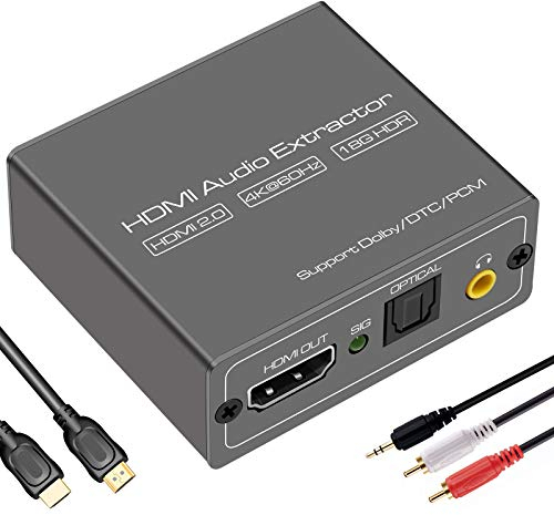 VEDINDUST HDMI Audio Extractor 4K60Hz HDMI Optisches Splitter Adapter Mit 3.5mm Stereo Unterstützung HDCP DTS 5.1 PCM EDID Management Für HDTV PS4 Blu-ray Amplifier Usw