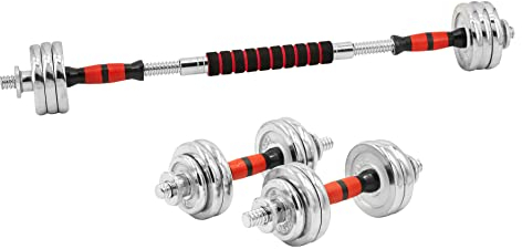 Gimme Kraft! Hantelset 15kg Chrom Hantelscheiben Langhantel verstellbar Krafttraining Workout Fitnesstraining Gewichtheben Gewicht