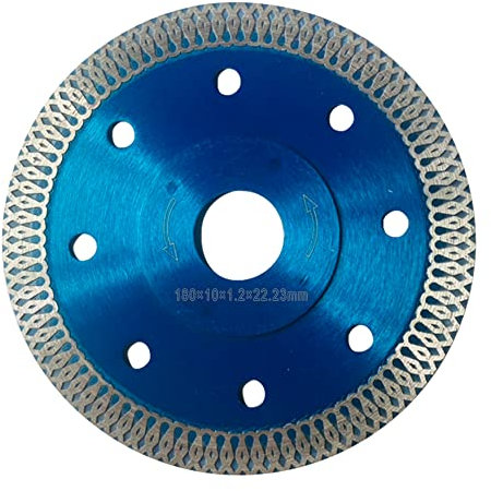 Diamond Saw Blade 180mm, Super Thin Diamond Blade for Porcelain Ceramic Tile Granite Marble Dia 7 Inch Turbo Cutting Disc, Bore: 22.23mm