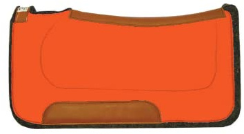 Diamond Wool Contoured Felt Ranch Western Saddle Pad for Horses 30x30-1 Thickness, Orange