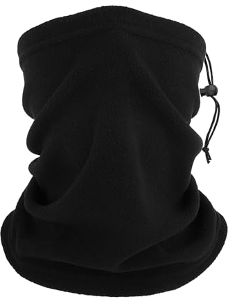 WLLHYF Winter Neck Warmer?Fleece Windproof Face Covering Neck Gaiters Warmer Snoods Face Scarf for Winter Outdoor Ski, Snowboard, Running Cycling?1 Pack Black?