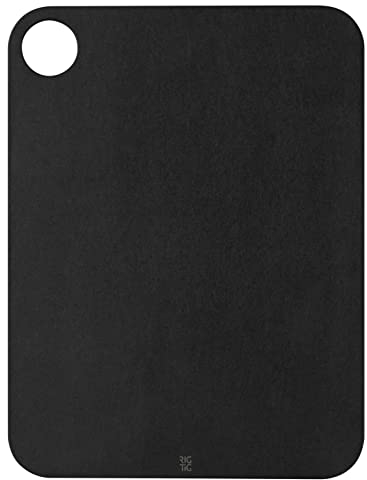 RIG‑TIG CUT‑IT Schneidebrett – Holzfaser aus amerikanischer Kiefer, spülmaschinenfest, frei von Mikroplastik, klingenfreundlich (Schwarz, 31 x 23,5 cm)