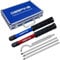 DEEFIINE Carbide Tipped Wood Lathe Turning Tools Set, Lathe Rougher Finisher Swan Neck Hollowing Tools and Interchangeable 19.5Soft Grip Handle with Diamond Round Square Carbide Inserts(Red、Blue)