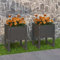 WIFESE Lot de 2 pots de fleurs, gris, 40 x 40 x 52,5 cm, en bois de pin massif, grands, pour extérieur, jardinières, balcons, carrés, hauts