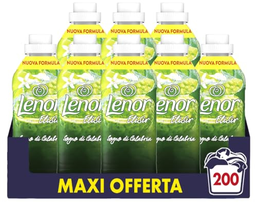 Lenor Elisir Ammorbidente Lavatrice Concentrato, 200 Lavaggi (8X25), Sogno Di Calabria, Freschezza Di Lunga Durata E Morbidezza Di Origine Vegetale, Lenzuola Profumate Fino A 1 Settimana
