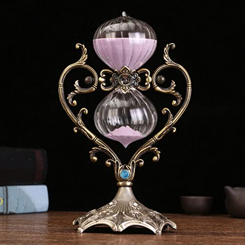 RUNLAIKEJI Sanduhr-Timer, 30/60 Minuten, herzförmige Sanduhr, rotierende Sanduhr, dekorative Sanduhr, geeignet für Küche, Büro, Schreibtisch, Schlafzimmer (Rosa/Lila)