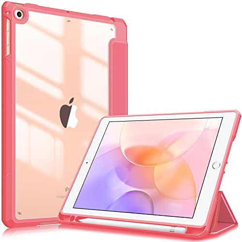 FINTIE Funda híbrida Compatible con iPad 6ª generación (2018) / iPad 5ª generación (2017) / iPad Air 2 / iPad Air 1-9.7 Pulgadas, Carcasa rígida a Prueba de Golpes con Soporte para lápices, Rosa