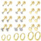 JeweBella 15 Paar Kleine Ohrringe Damen Set Silber/Gold Edelstahl Winzige Ohrstecker Flach Creolen Set für Mehrere Piercings Knorpel Creolen Ohrstecker