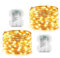 2 Pack Fairy Lights Battery Operated 100 LED 10M Silver Wire Starry String Lights Auto Timer 8 Modes Waterproof Mini String Lights for Outdoor Indoor Garden, Christmas, Wedding Decor(Warm White)