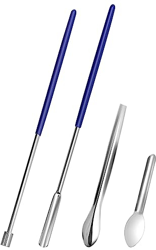 Capsule Filling Machine Kit for Pill Filler Micro Lab Spoon Scoop Spatula Tools Herb Powder Tamper Tool for Gel Cap Capsule Filler 4Pcs