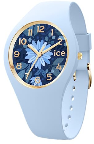 ICE-WATCH - Ice Flower Water Blue - Blaue Damenuhr mit Silikonarmband - 021733 (Small)