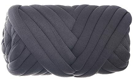 EBbels Chunky Wolle Garn, 500g Soft Bulky Arm Stricken Wolle Roving Häkeln, 2,5cm DIY Hand Chunky Strickdecke Decke Garn Für Decke, Haustierbett, Riesen Grobstrickdecken (Dunkelgrau)