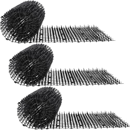 Abbylike 19.5 ft Cat Repellent Mat with Spikes Outdoor 78x11'' Cat Repellent Outdoor Cat Deterrent Indoor Prickle Spike Strips for Animals for Keep Pet Off Couch Furniture Garden Fence, 3 Pack 6.5 ft