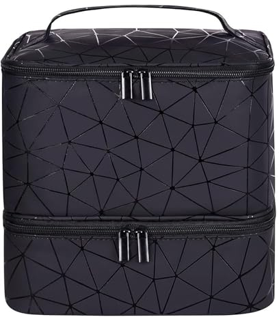 Kosmetiktasche Groß, BYLife Make-up-Tasche Make up Koffer Schminktasche Schminkkoffer Leer Kosmetiktasche Nagellack-Organizer Für 30 Flaschen Beauty Case Nagelkoffer