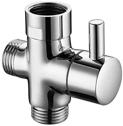 xlwen Ventil Dusche 3-Wege Umschaltventil, Umstellventil Ventil Umschalter G 1/2 Massives Messing Brause Dusche Umschaltventil Dusche Adapter Umstellventil Duschsystem Ersatzteil - Messing Poliert