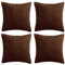 Hafaa Cushions with Covers Included 45 x 45 Cm Set of 8 (4 Coffee Cushion Covers, 4 Cushion Inserts) - Ultrasonic Velvet Square Throw Pillow Case Decorative Sofa Cushion with Invisible Zipper