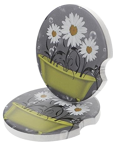 VINTORKY 2piezas Posavasos De Cerámica para Coche Accesorios Antideslizantes para Portavasos Diseño Elegante y Absorbente Mantiene El Interior Limpio y Seco