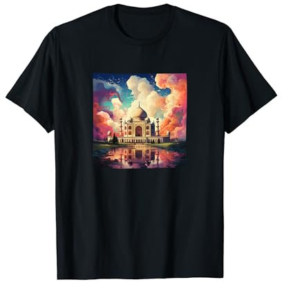 Taj Mahal Indien bunte Illustration Grafik T-Shirt
