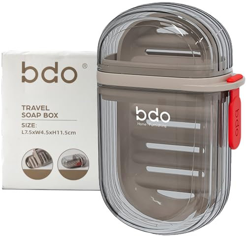 PEISAINOX Étui à Savon de Voyage étanche avec Couvercle, Porte-Savon Portable pour Voyage, Porte-Savon pour Salle de Bain, Douche, Gym, école, Camping, Vacances, extérieur - Noir Transparent