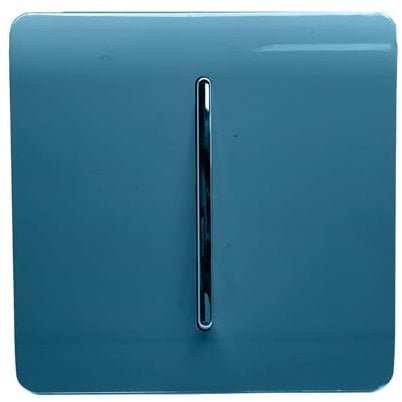 Trendi Switch Fan Isolator 10A Triple Pole Chrome Rocker Switch in Ocean Blue