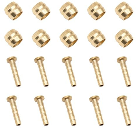 Desenda 10 Set Bicycle Olives and Barbs Insert Brass Connecting Insert Hydraulic Disc Brake Hose Olive Connector Component Insert Replacement Compatible with Shimano Brake Hose (BH59)