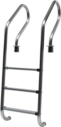 Pool Handrail Pool Safe Handrails, Pool Ladder, Swimming Pool Handrail, Pool Safe Handrails, 304 Stainless Steel 3-Step In Ground Pool Ladder
