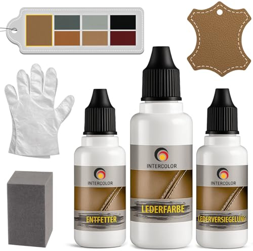 Generisch Leder Auffrisch Set für BMW Montana Professionelles Flüssigleder + Lederfarbe Color Passend Beseitigt Schrammen und Abnutzung an Leder und Kunstleder (Montana beige)