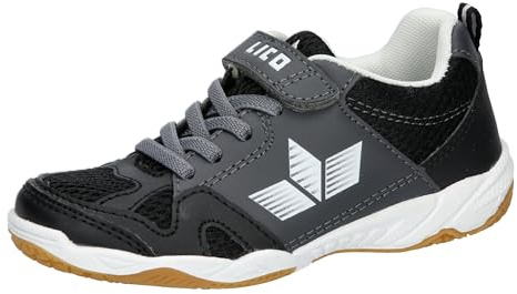 Lico Unisex Kinder Sport Vs Hallenturnschuhe, Schwarz Grau Weiß, 35 EU