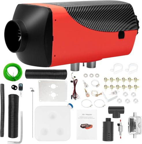 XYJBHB 12V 8KW Diesel Standheizung, Luft Diesel Heizung, Luft Standheizung mit LCD Display und Schalldämpfer, Auto RV Boot LKW Wohnmobil Bus Standheizung (Rot)
