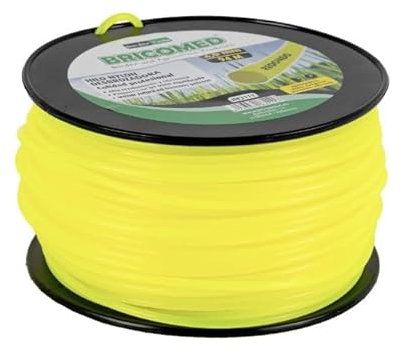 Peyca Hilo Nylon Amarillo para desbrozadora Redondo 3,5mm - Bricomed. Calidad Profesional. Corte equilibrado. Compatible con la mayoria de Modelos. (123 Metros, Amarillo)