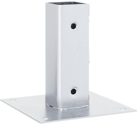 vidaXL Pfostenträger Quadratisch 4Stk. Silber 51x51mm Verzinkter Stahl, Pfostenschuh, Stützenschuh, Pfostenhülse, Pfostenanker, Stützenfuß