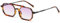 PANTHOS Mod. Shaped Metal occhiali da sole unisex uomo donna vintage fashion protezione UV400 con pezzolina e sacchettino (Tartarugato/Viola)