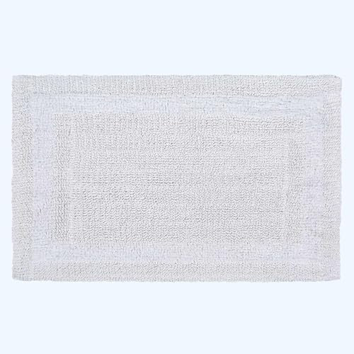 HOMESCAPES Grand Tapis de Bain Absorbant en Coton, Tapis de Bain XXL 70x120 cm, Tapis de Bain Blanc