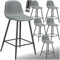 TecTake® Lot de 6 Tabouret Bar en Tissu Chaise de Bar avec Repose-Pieds Chaise Haute Cuisine pour îlot Central H92cm Rembourrée avec Dossier Tabouret Haut Cuisine comptoir Bar